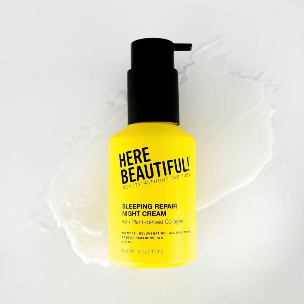 Here Beautiful Sleeping Repair Night Cream with Plant Collagen 4oz Vegan New